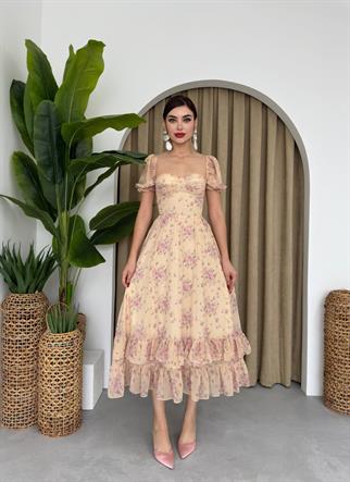 Candy Şifon Midi Elbise