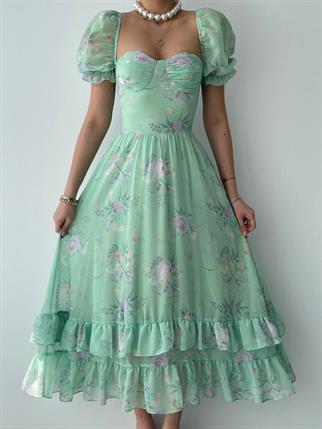 Candy Şifon Midi Elbise