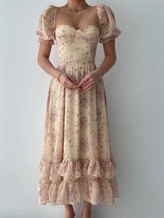 Candy Şifon Midi Elbise