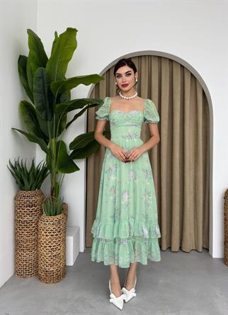 Candy Şifon Uzun Elbise