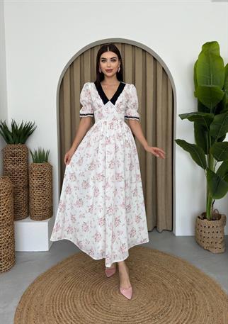 Carina Çiçekli Tasarım Elbise