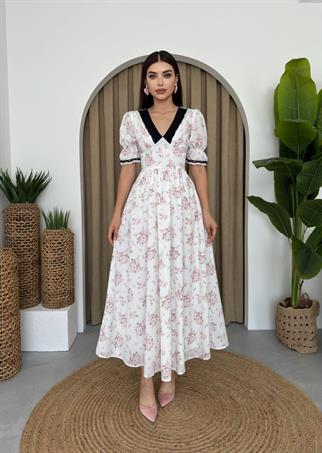 Carina Çiçekli Tasarım Elbise