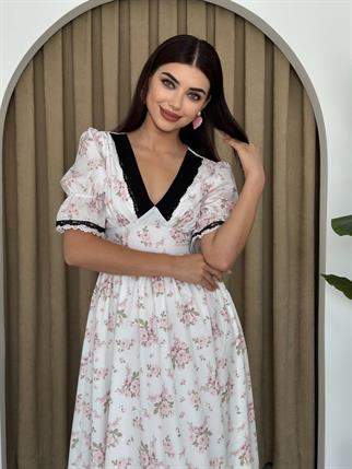 Carina Çiçekli Tasarım Elbise