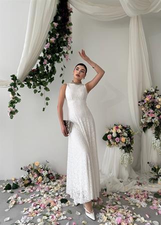 Swer Uzun Dantel Elbise