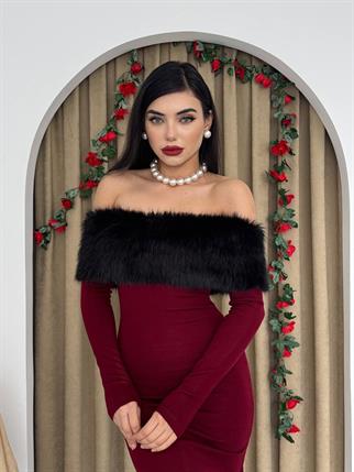 Tasarım Peluş Straplez Elbise