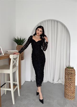 Folers Çiçek Desenli Elbise