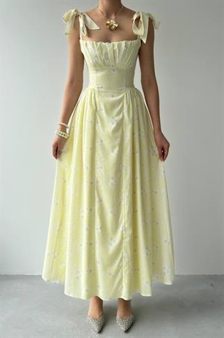 Kalın Askılı Çiçekli Daniel Elbise