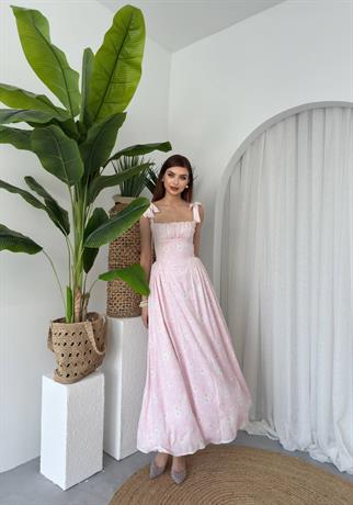 Kalın Askılı Çiçekli Daniel Elbise