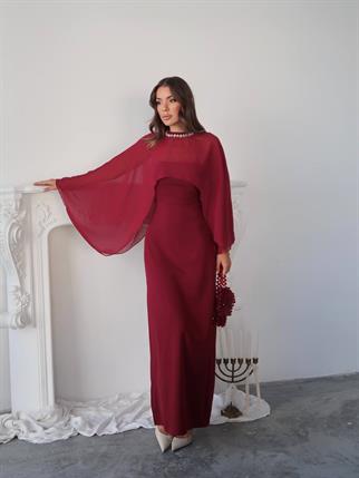 Alesta Tül Detaylı Tasarım Uzun Elbise