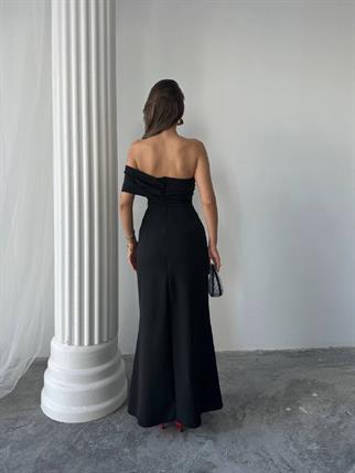 Aura Yırtmaçlı Uzun Elbise