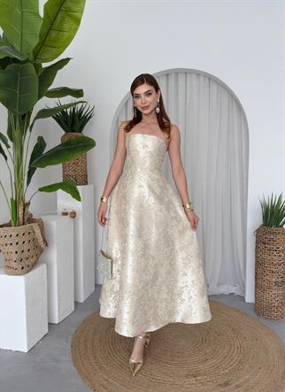 hase straplez elbise