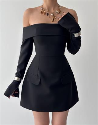 Devru Straplez Cep Detay Mini Elbise 