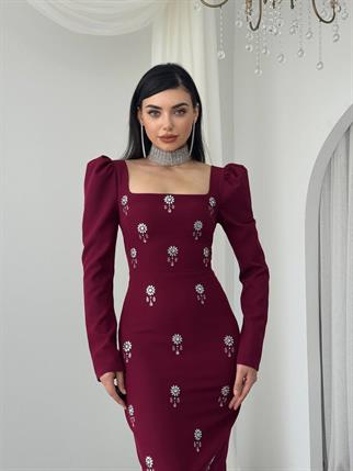 Pera Taş Detaylı Elbise