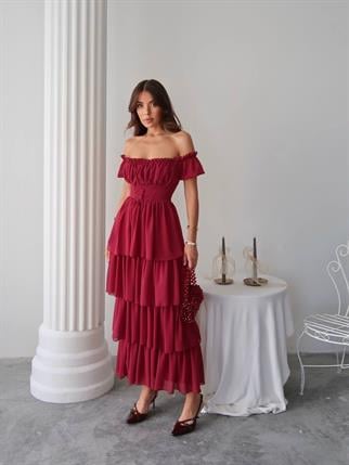 Zuzu Straplez Şifon Uzun Elbise