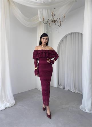 Straplez Madonna Yaka Tasarım Elbise