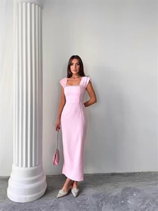 Elenor Uzun Atlas Elbise