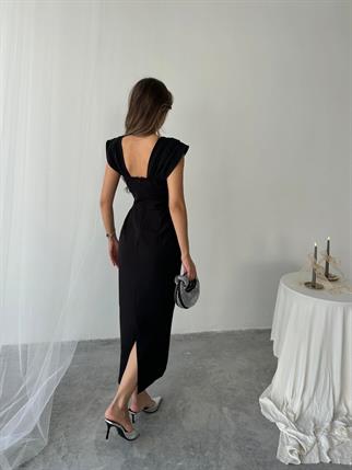 Elenor Uzun Atlas Elbise