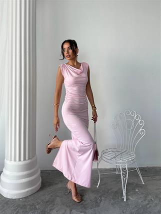 	Pars Uzun Degaje Yaka Uzun Sandy Elbise