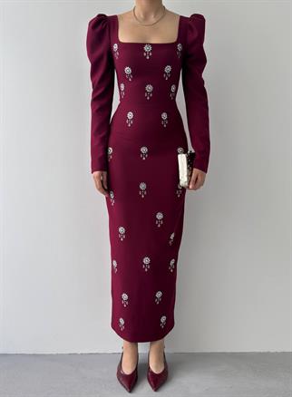 Pera Taş Detaylı Elbise