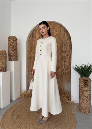 Cast Düğme Detaylı Elbise 