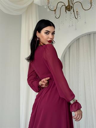 Tamo Korsaj Bağlamalı Uzun Elbise