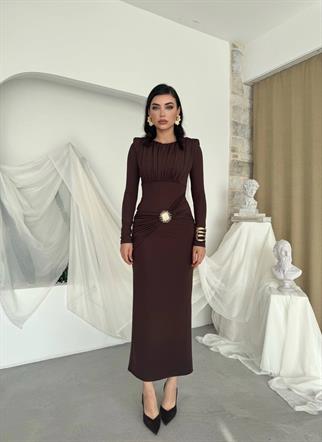 Rıva Broş Detaylı Elbise