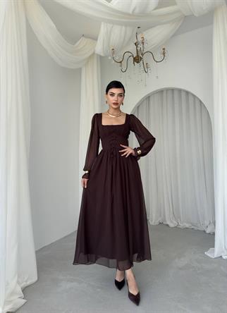 Tamo Korsaj Bağlamalı Uzun Elbise