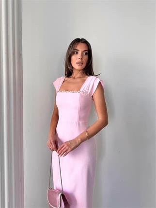 Elenor Uzun Atlas Elbise