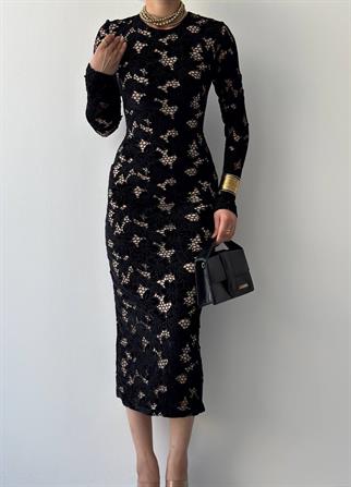 Hıon Güpür Detay Elbise