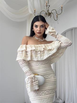 Straplez Madonna Yaka Tasarım Elbise