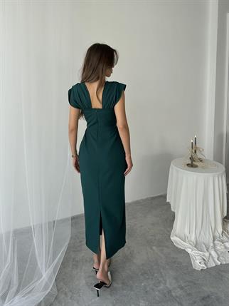 Elenor Uzun Atlas Elbise