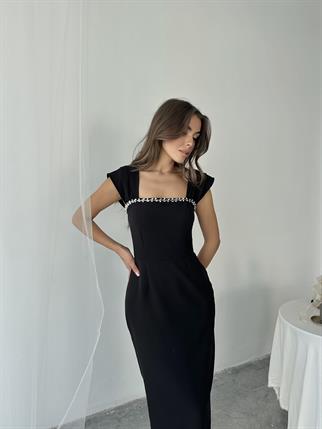 Elenor Uzun Atlas Elbise