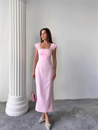 Elenor Uzun Atlas Elbise