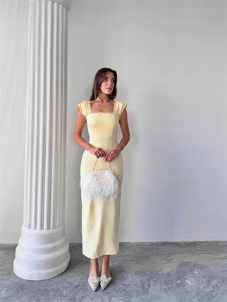 Elenor Uzun Atlas Elbise