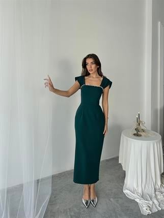 Elenor Uzun Atlas Elbise