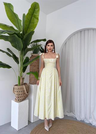 Kalın Askılı Çiçekli Daniel Elbise