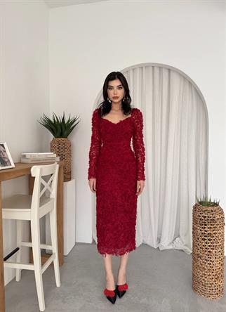 Folers Çiçek Desenli Elbise