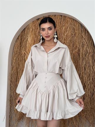 Baxte Düğme Detaylı İkili Takım