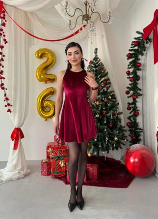 Vinta Mini Kadife Elbise