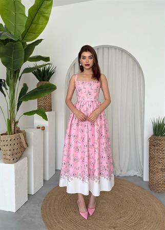 Yoa Cep Çiçek Detaylı Elbise