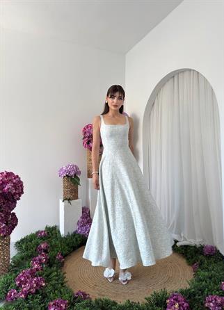 Kalf Çiçek Detaylı Elbise