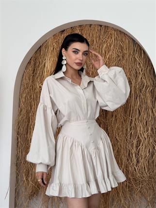 Baxte Düğme Detaylı İkili Takım