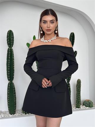 Devru Straplez Cep Detay Mini Elbise 