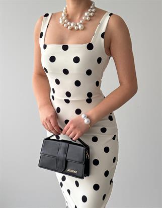 Wexe Puantiyeli Midi Elbise 