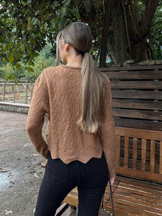 Flör Detaylı Triko Hırka