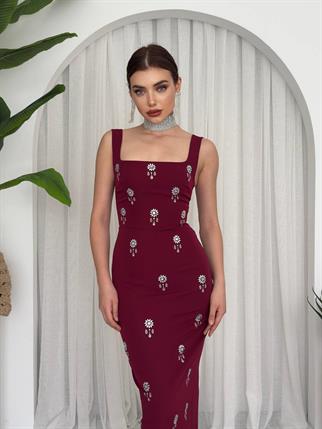 Francisco Taşlı Atlas Uzun Elbise  