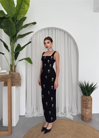 Francisco Taşlı Atlas Uzun Elbise