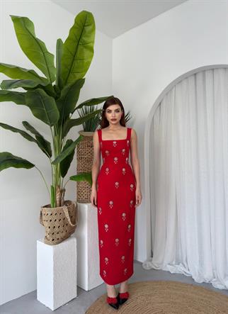 Francisco Taşlı Atlas Uzun Elbise