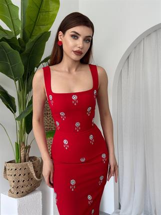 Francisco Taşlı Atlas Uzun Elbise