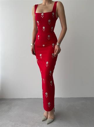 Francisco Taşlı Atlas Uzun Elbise